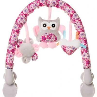 Plyšový oblúk s hračkami Sova (ružová)