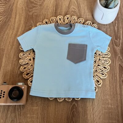 Polo tričko, krátky rukáv, bavlna, Mamatti, Dino park - modré, veľ. 98