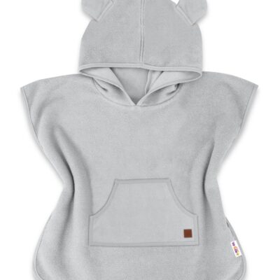 Pončo, župan s kapucňou pre deti Macko, Baby Nellys, sivý, veľ. 98/104