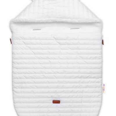 Prešívaný fusák 2v1 s kapucňou a luna podšívkou Made with Love, biely