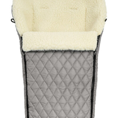 Prešívaný vlnený fusak do kočíka - šedý