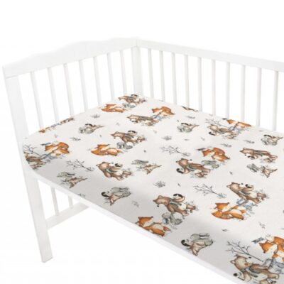 Prestieradlo do postieľky 120x60cm, bavlna, Friends time - latte