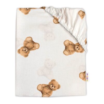 Prestieradlo do postieľky 120x60cm, Míša - biely s potlačou