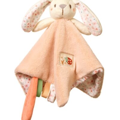 Prítulníček, maznáčik s hrkálkou, Baby Bunny, 25 x 25 cm