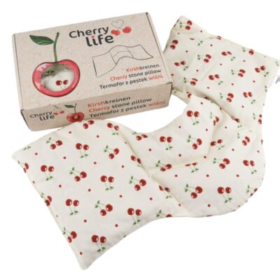 Ramenný nahrievací pás s čerešňovými kôstkami, termofor -  Cherry life, ecru