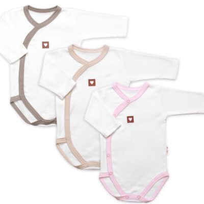 Rastúca výhodná sada, 3x Body pre bábätko Nature - ružová/béžová/taupe, veľ. 62/68