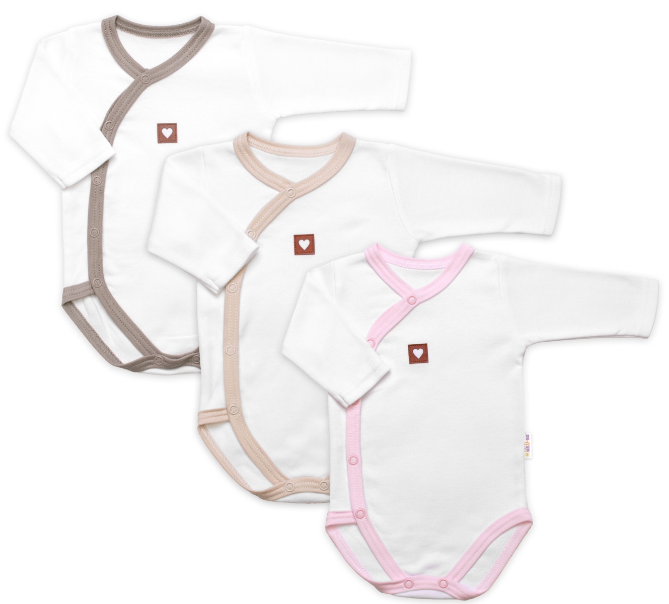 Rastúca výhodná sada, 3x Body pre bábätko Nature - ružová/béžová/taupe, veľ. 62/68