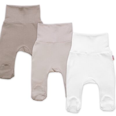 Rastúca výhodná sada, 3x polodupačky pre bábätko Nature - béžová/taupe/biela, veľ. 62/68