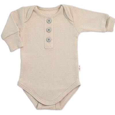 Rastúce body NATURE, dlhý rukáv s gombíkmi, bavlna, béžová