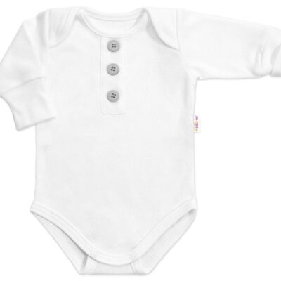 Rastúce body NATURE, dlhý rukáv s gombíkmi, bavlna, biele