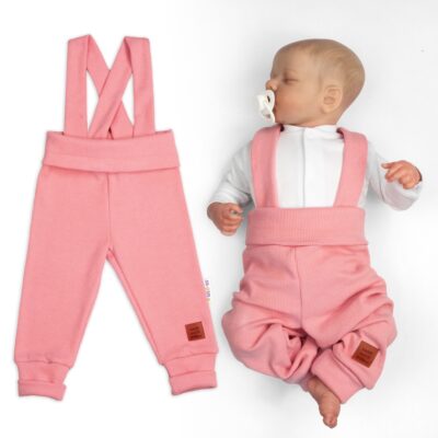 Rastúce legíny s trakmi, rebrované so širokým pásom - marhuľové, 80/86