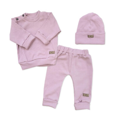 Rebrovaná rastúca 3D sada, bavlna, Lovely One, ružová, veľ. 68/74