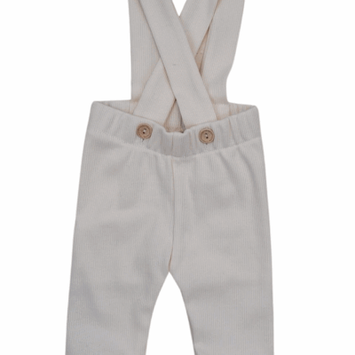 Rebrované rastúce legíny s trakmi na gombíky - smotanové