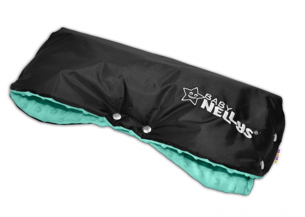 Baby Nellys: Rukávnik Minky (mäta/čierny)