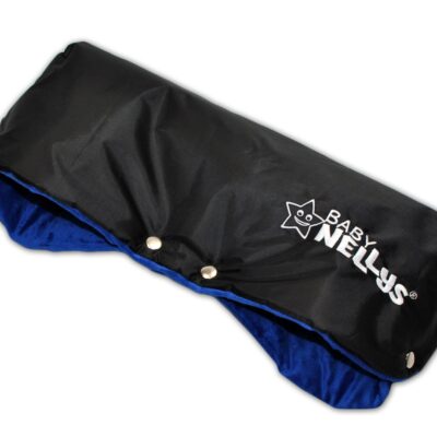 Baby Nellys: Rukávnik Minky (modrá/čierny)