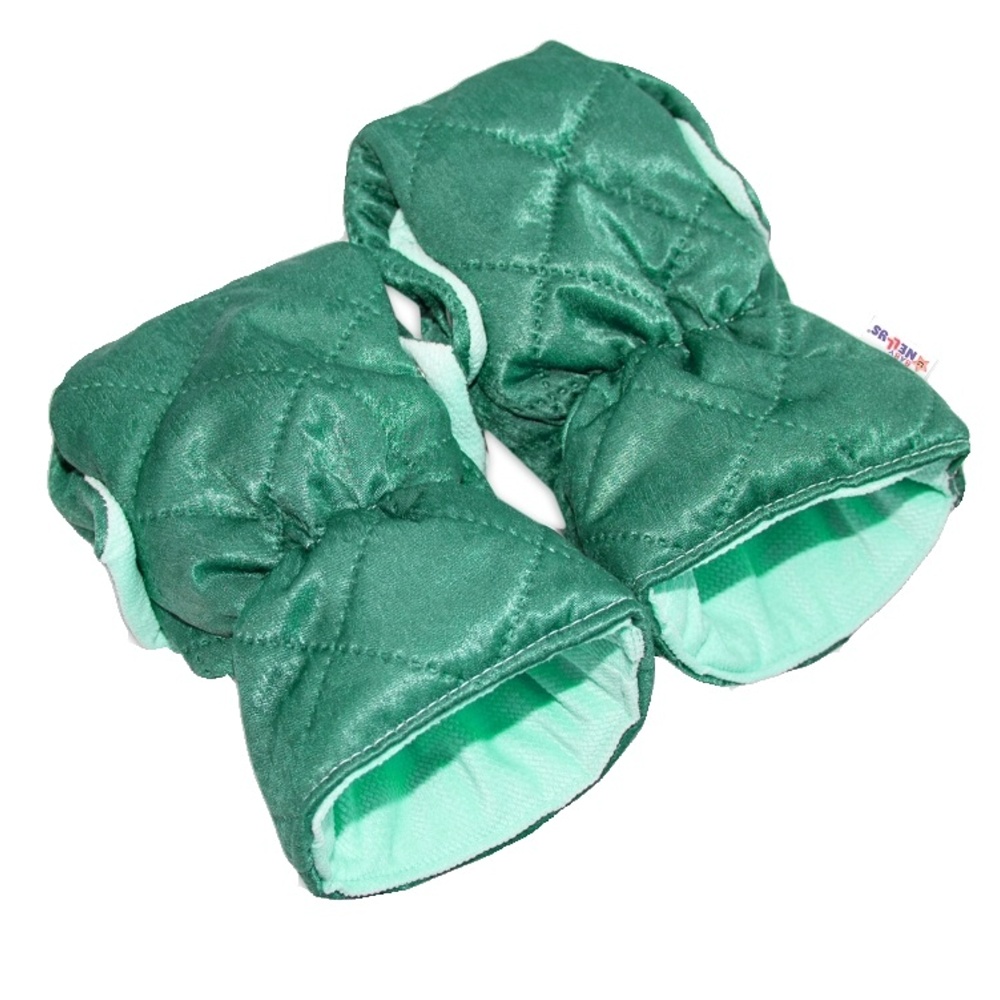 Baby Nellys: Prešívaný rukávnik Velvet (zelený)