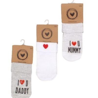 Sada ponožiek 3ks I Love (biele/sivé)