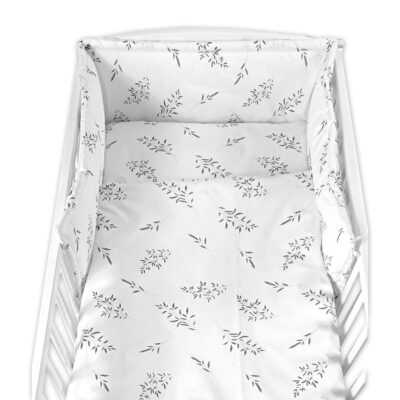Sada do postieľky Mantinel s obliečkami, 3D sada - Malá Lúčka, biela
