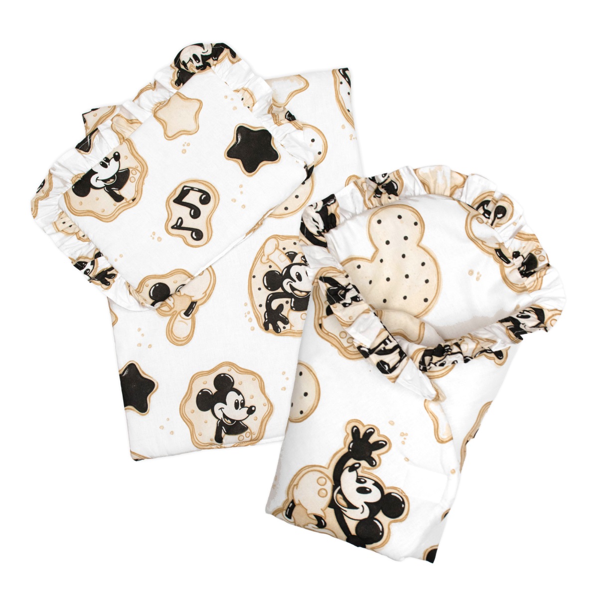 Sada pre bábiku 3D - zavinovačka, perinka a vankúšik, Myška retro