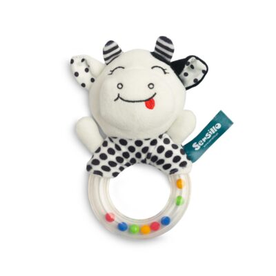 Senzorická hrkálka black&white - Kravička