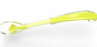 Silikónová lyžička BABY´S SMILE (žltá/zelená)