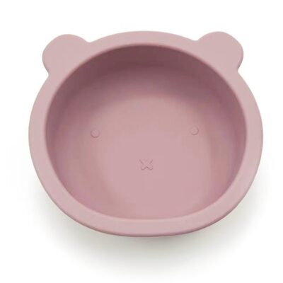 Silikónová miska s prísavkou Medvedík, priemer 12 cm - růžová