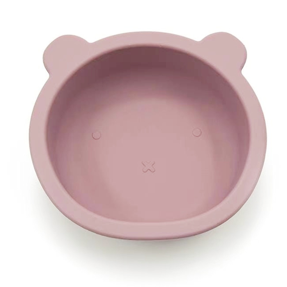Silikónová miska s prísavkou Medvedík, priemer 12 cm - růžová
