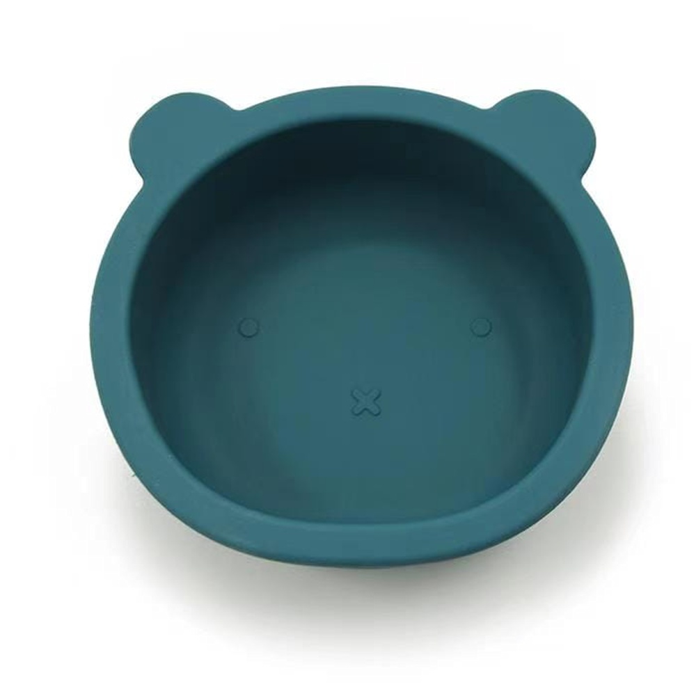 Silikónová miska s prísavkou Medvedík, priemer 12 cm - tyrkysová