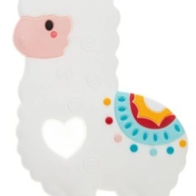 Silikónové hryzátko Lama (biele)