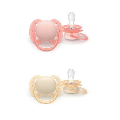 Silikónový cumlík Soft, 0-6m, ružový, žltý