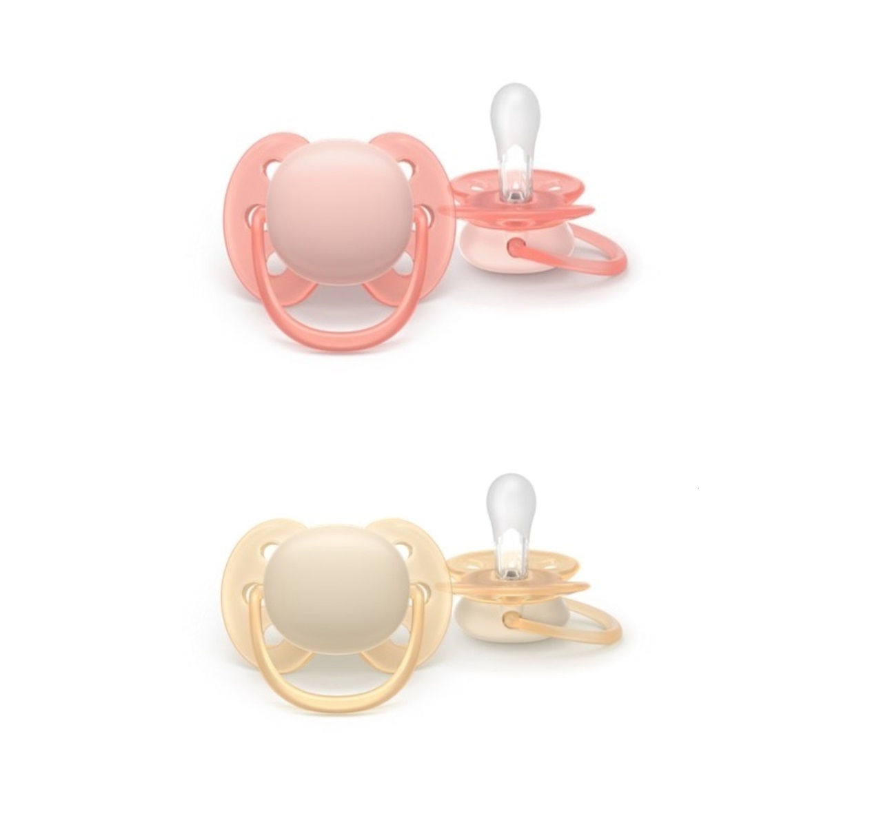 Silikónový cumlík Soft, 0-6m, ružový, žltý