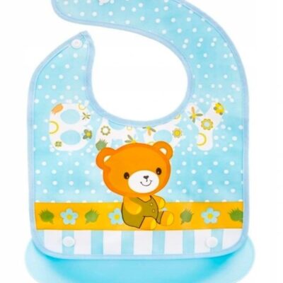 Silikónový podbradník Medvedík (modrý)