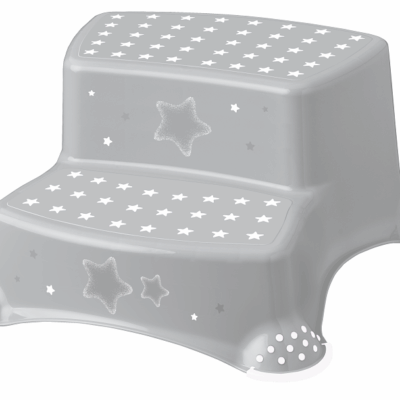 Baby Star: Stolička/schodík s protišmykom (sivá)