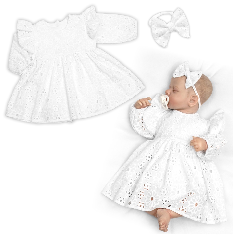 Sukničkobody s volánikom + čelenka, Laura, Madeira, 2D sada, biele, veľ. 86