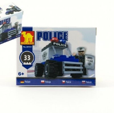 Teddies Stavebnica Dromader Polícia Auto 23101 33ks v krabici 9,5x7x4,5cm