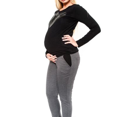 Tehotenské nohavice Be Maamaa - NINA sivá