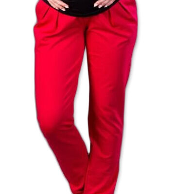 Tehotenské nohavice/tepláky Gregx, Awan s vreckami - červené