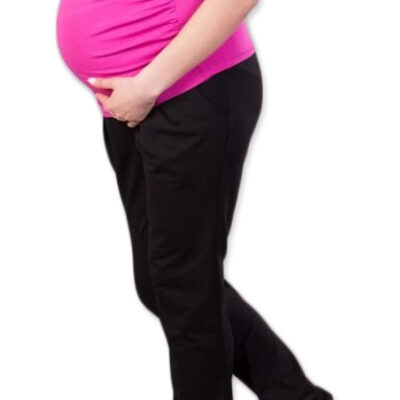 Tehotenské nohavice/tepláky Gregx, Awan s vreckami - čierne, veľ. XS