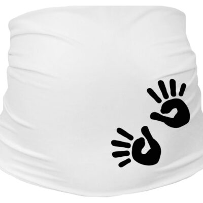 Tehotenský pás s ručičkami - biely, Be MaaMaa, vel. L/XL