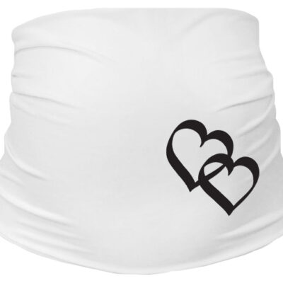 Tehotenský pás so srdiečkami - biely, Be MaaMaa