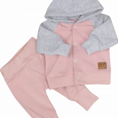 Tepláková súprava s kapucňou Magic Kazum, ružová/sivá, veľ. 62