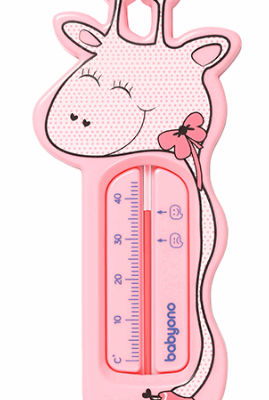 Ružový teplomer do vody ŽIRAFA