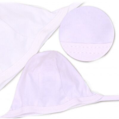 TERJAN Novorodenecká čiapočka na zaväzovanie - biela