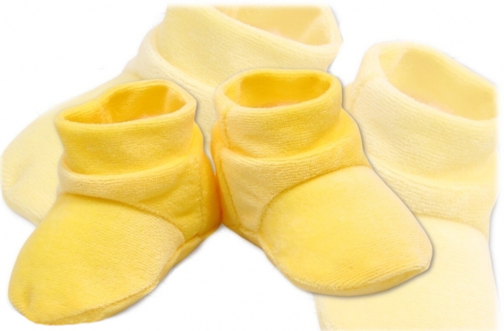 TERJAN: VELUR krémové topánočky/ponožky