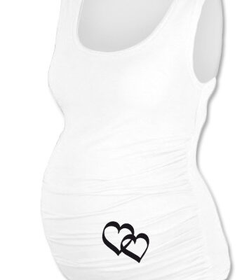 Top, tielko Dana s potlačou srdiečok - biele, vel´. L/XL