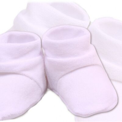 VELUR: Biele topánočky/ponožky