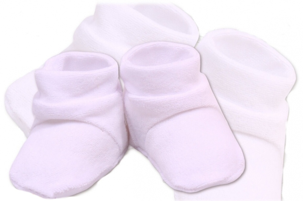 VELUR: Biele topánočky/ponožky