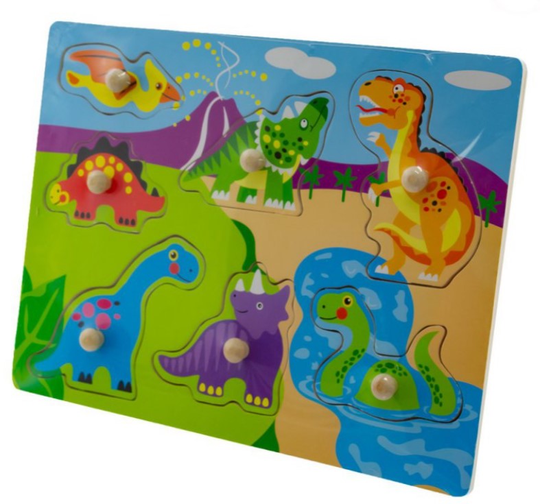 Tulimi: Drevené puzzle vkladačka Dinosaury