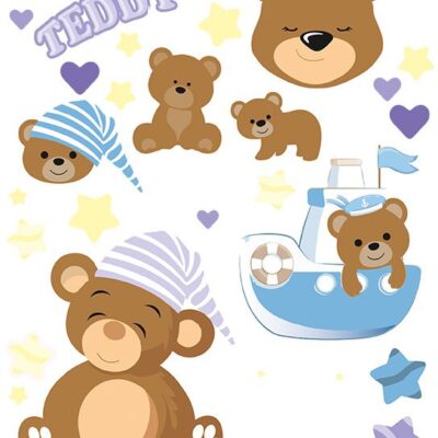 Tulimi: Farebná nažehlovačka Teddy (veľký arch)