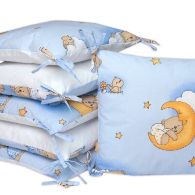 Vankúšikový mantinel Baby Nellys, Medvedík na rebríku - modrý